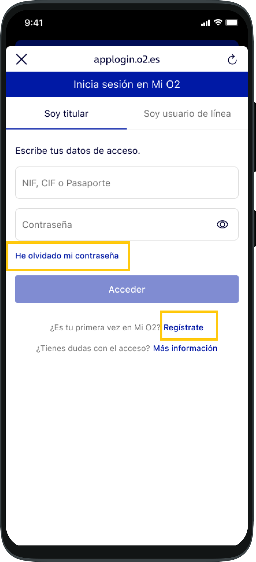 Tengo problemas para acceder a la app | O2 Ayuda