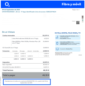 Información sobre ciclo de facturación y cobro | O2