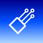 Icono azul y blanco de un dispositivo, ilustrando el concepto de jitter en la variación del tiempo de llegada de paquetes.