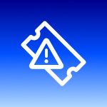 Icono de advertencia en blanco y azul, simbolizando la amenaza del ransomware que bloquea archivos y exige rescate