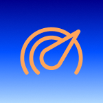 Icono de velocidad de Internet lento sobre fondo azul, representando causas y soluciones para problemas de fibra óptica.